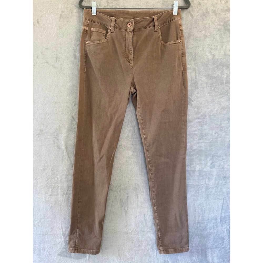 NWT Brunello Cucinelli Skinny High Waist Pants Jeans Taupe IT 44 US 8 MSRP $1100